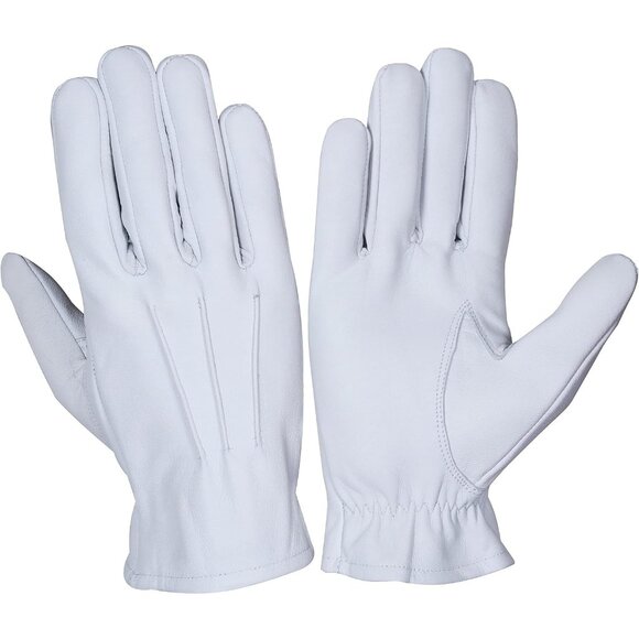 WASPRO Men's White Imported Lambskin Motorcycle  Pure   Leather Gloves - Picture 1 of 7